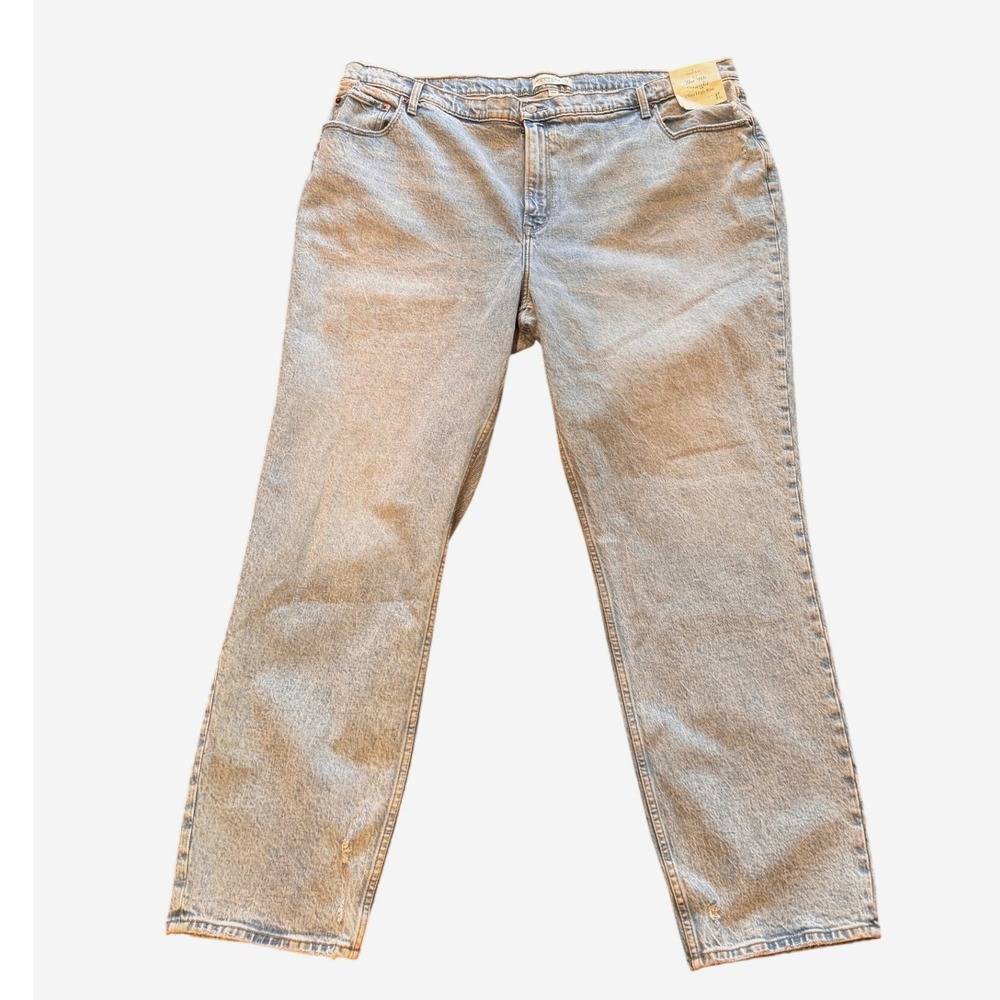 Abercrombie &‎ Fitch 90s Straight Ultra High Rise Jeans 37/24L Curve Love NWT